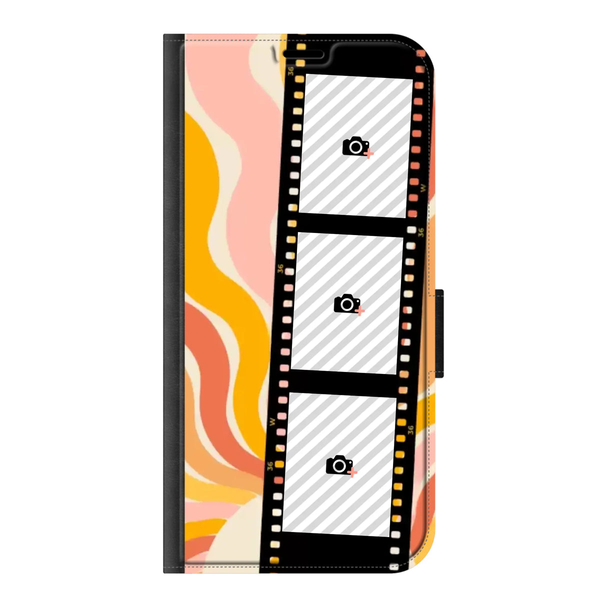 Apple iPhone 17 Pro Max wallet case front printed zwart