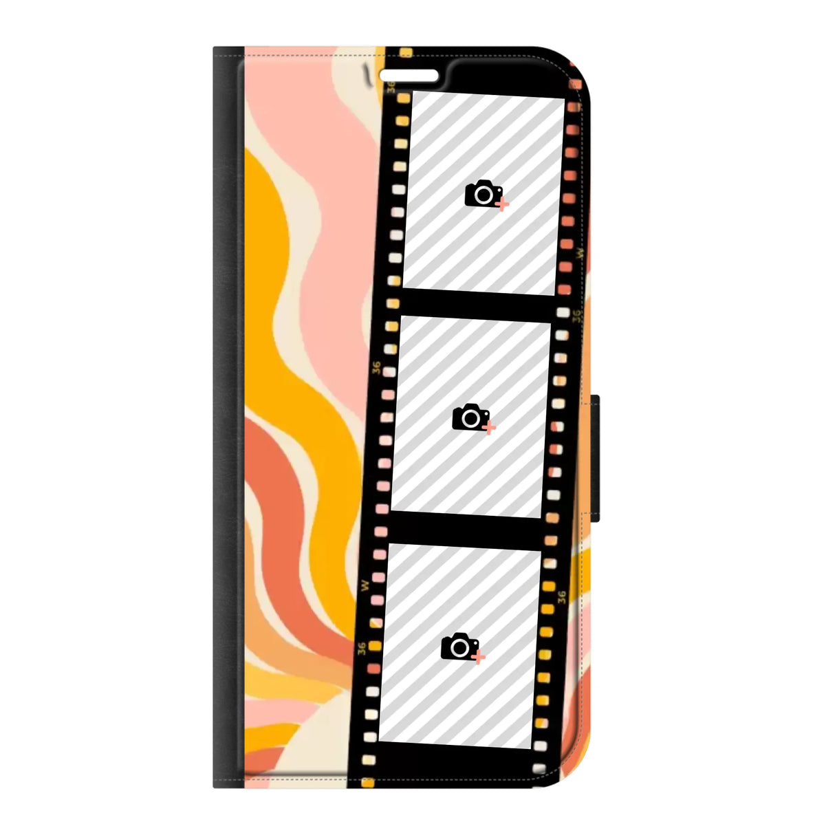 Samsung S25 Plus wallet case front printed zwart