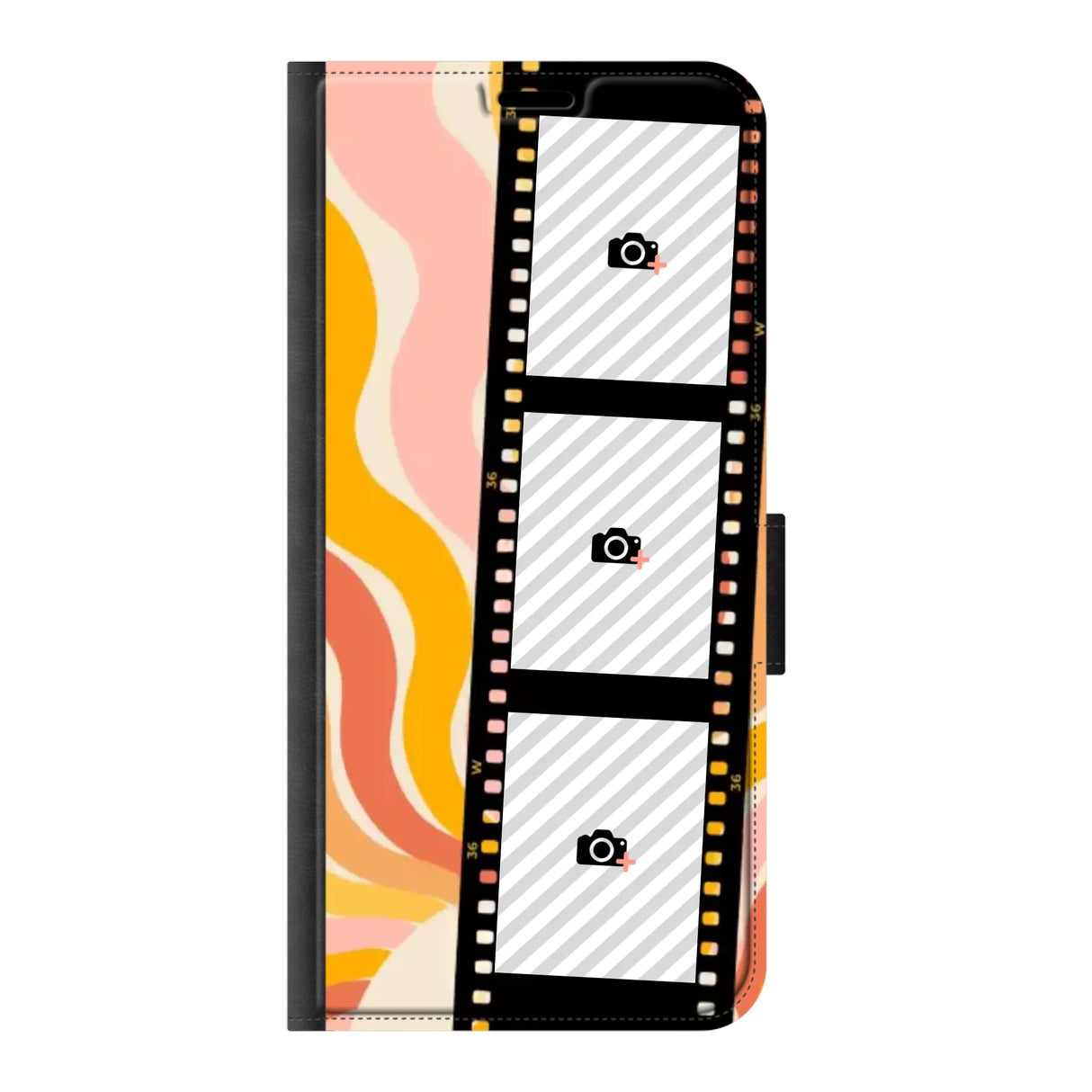 Samsung S24 FE wallet case front printed zwart