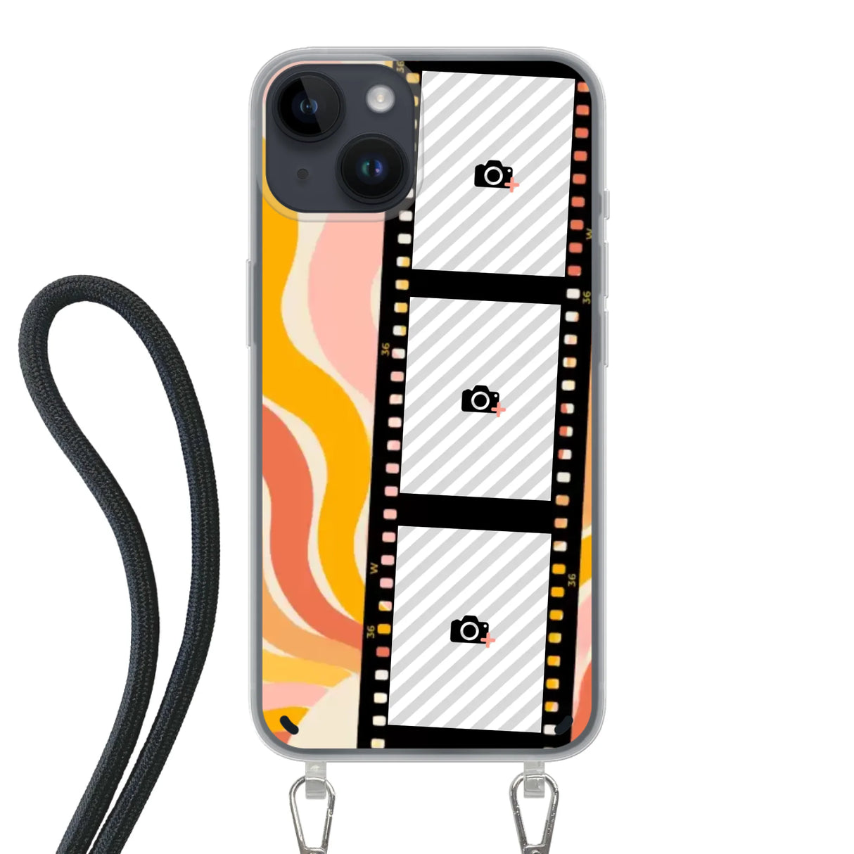 Apple iPhone 14 Crossbody case (back printed, transparent)