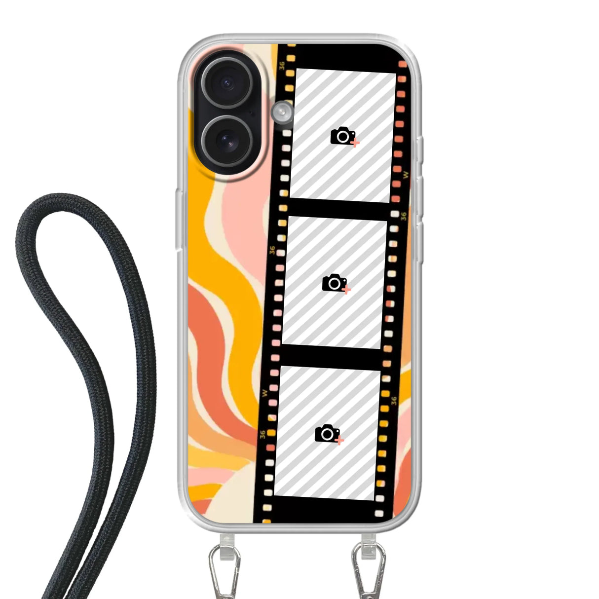 Apple iPhone 17 Crossbody case (back printed, transparent)