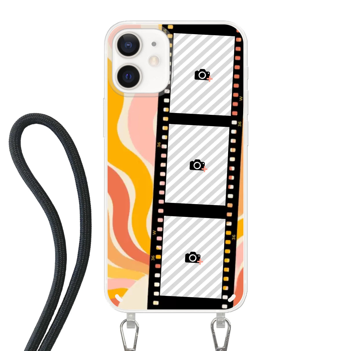 Apple iPhone 12 Mini Crossbody case (back printed, transparent)