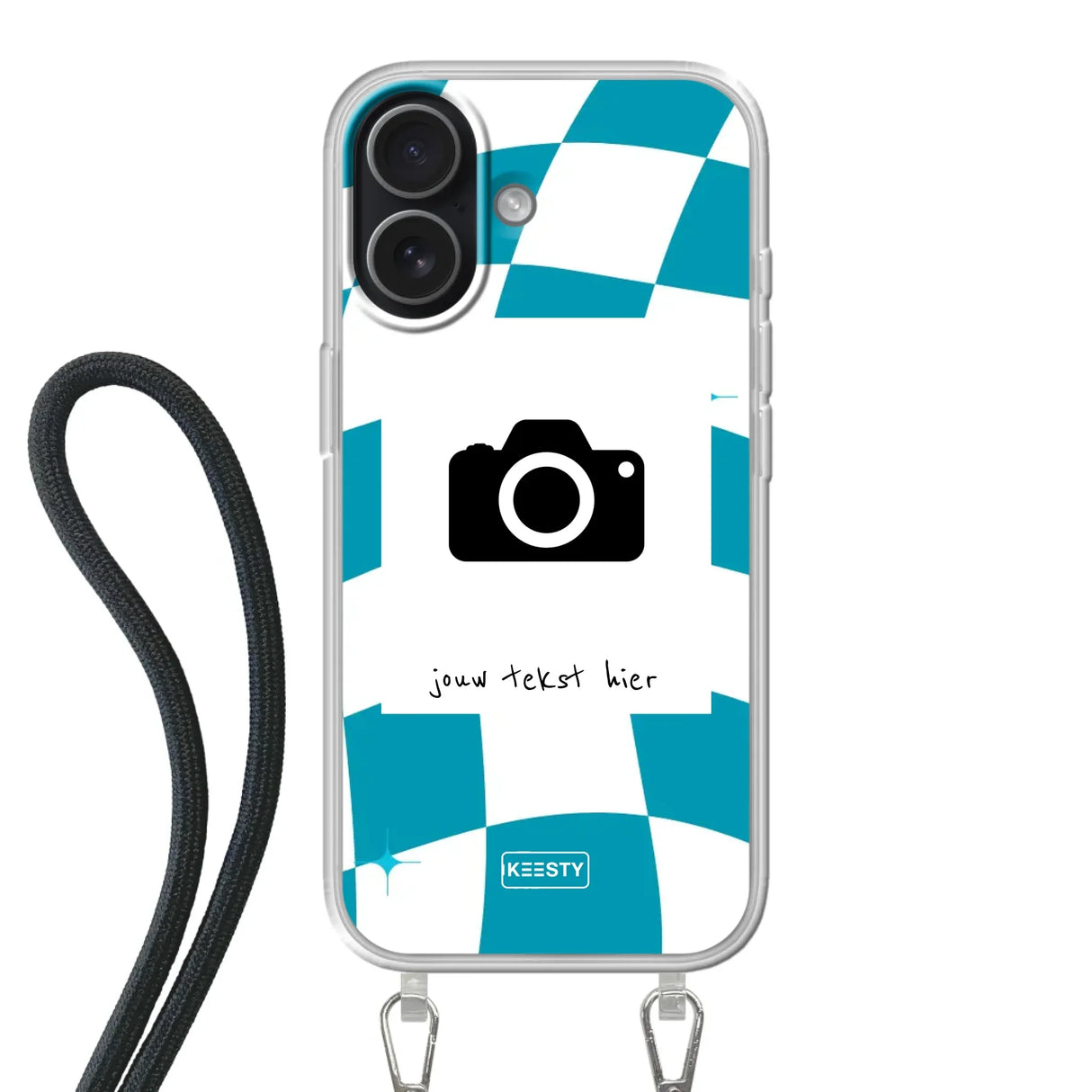 Apple iPhone 17 Crossbody case (back printed, transparent)