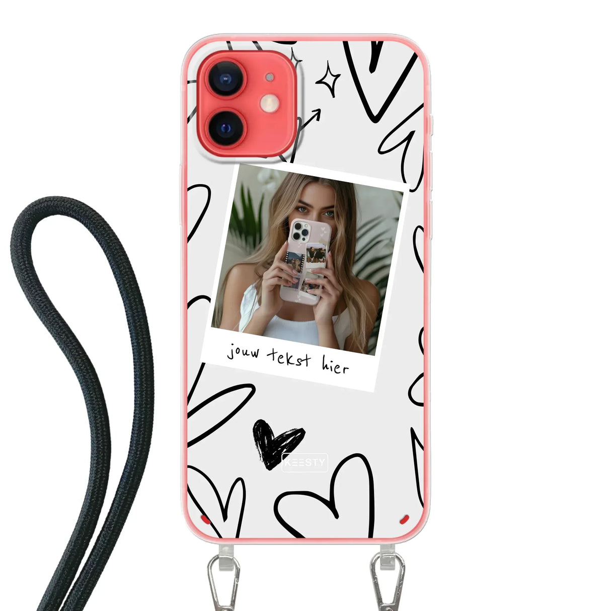 Apple iPhone 12 Crossbody case (back printed, transparent)
