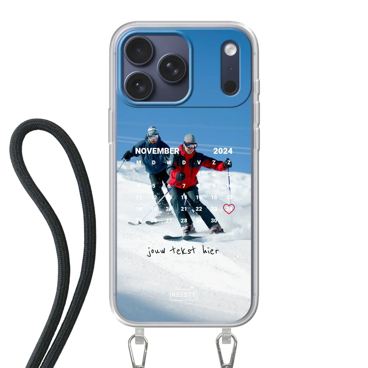 Apple iPhone 17 Pro Max Crossbody case (back printed, transparent)