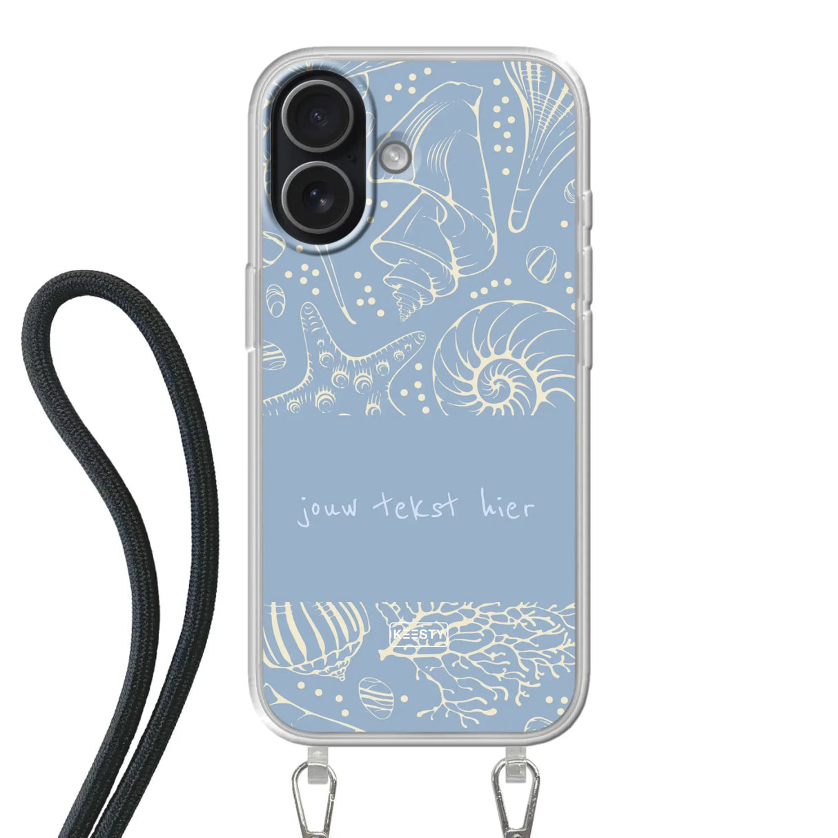 Apple iPhone 17 Crossbody case (back printed, transparent)