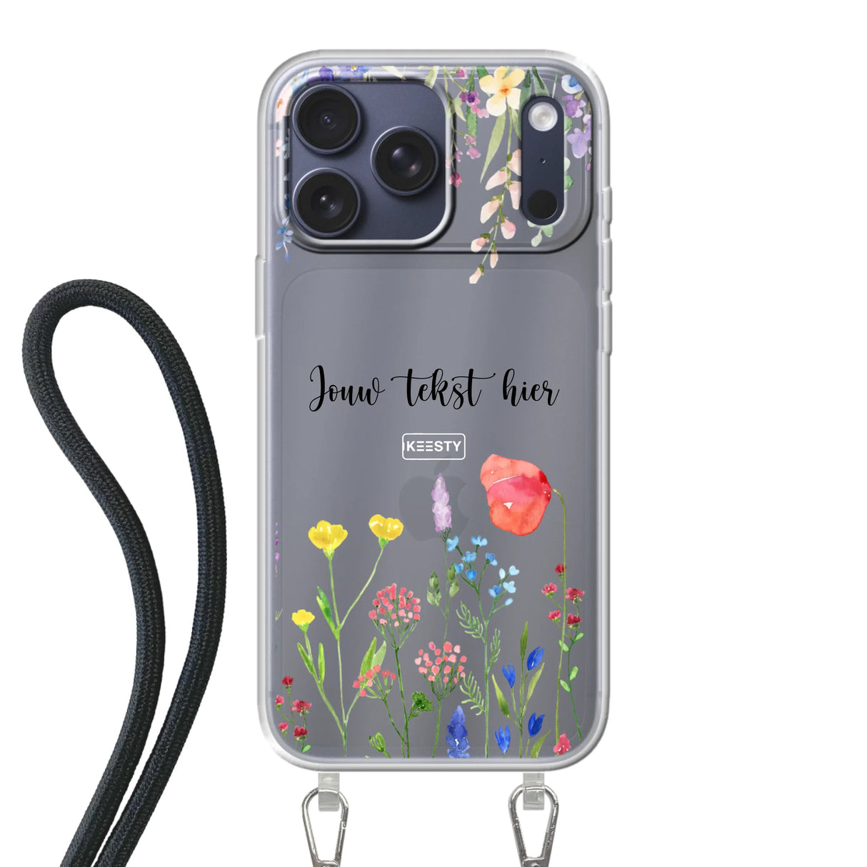 Apple iPhone 17 Pro Max Crossbody case (back printed, transparent)