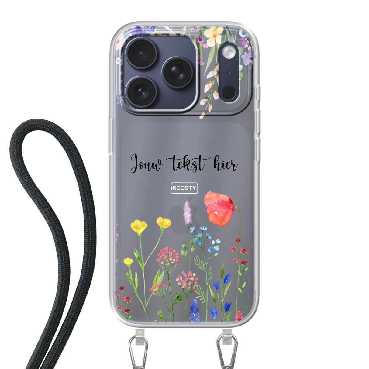 Apple iPhone 17 Pro Crossbody case (back printed, transparent)