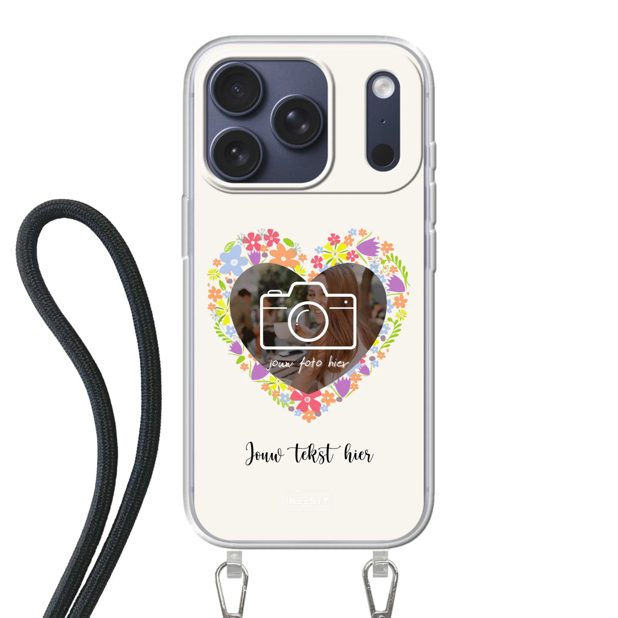 Apple iPhone 17 Pro Crossbody case (back printed, transparent)