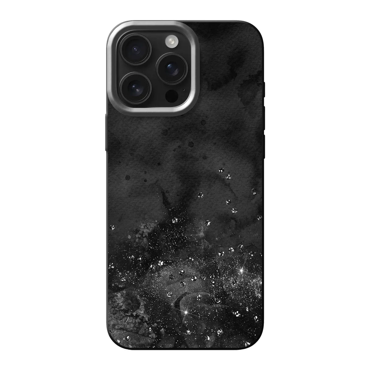 Telefoonhoesje ontwerpen glitter en marble black onderkant