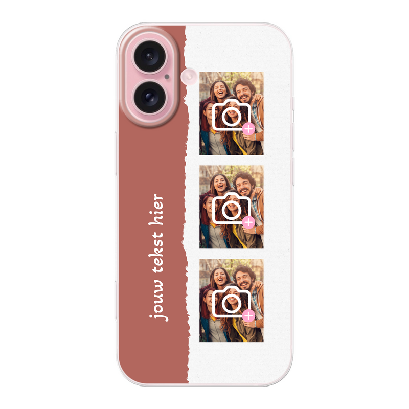 Filmrol telefoonhoesje met foto in het rood