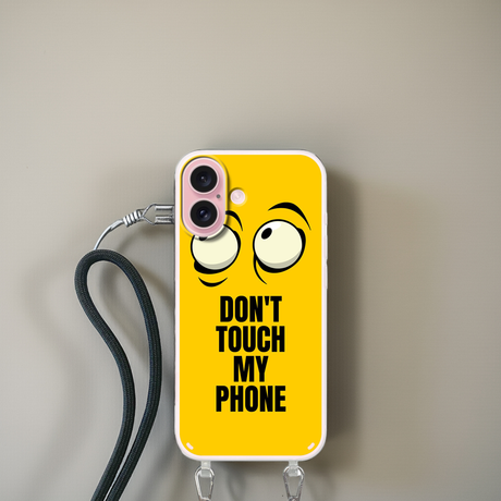 telefoonhoesje personaliseren dont touch my phone geel