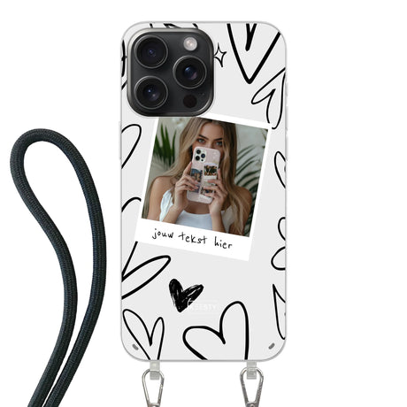 Apple iPhone 15 Pro Crossbody case (back printed, transparent)