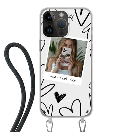 Apple iPhone 14 Pro Max Crossbody case (back printed, transparent)