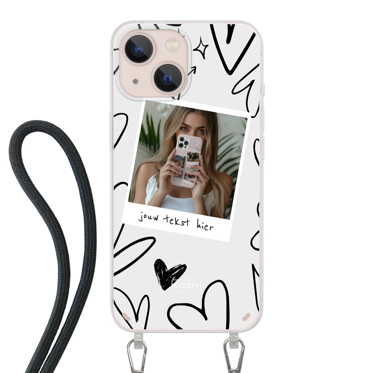 Apple iPhone 13 Mini Crossbody case (back printed, transparent)