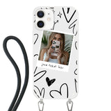 Apple iPhone 12 Mini Crossbody case (back printed, transparent)