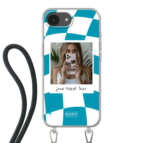 Apple iPhone 16e Crossbody case (back printed, transparent)