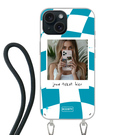 Apple iPhone 15 Crossbody case (back printed, transparent)