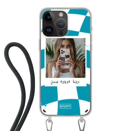 Apple iPhone 14 Pro Max Crossbody case (back printed, transparent)