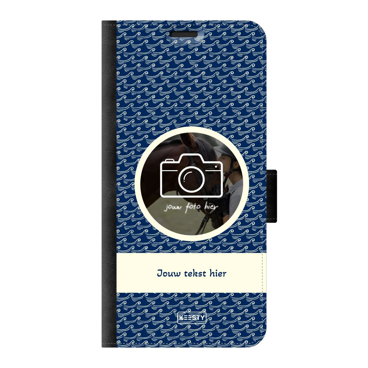 Telefoonhoesje ontwerpen portemonnee waves 1 Apple iPhone 15