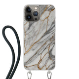 Telefoonhoesje ontwerpen - Marble White - Hoesje met koord