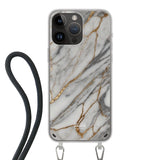 Telefoonhoesje ontwerpen - Marble White - Hoesje met koord