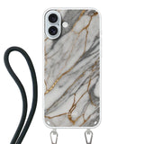 Telefoonhoesje ontwerpen - Marble White - Hoesje met koord