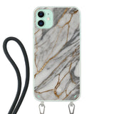 Telefoonhoesje ontwerpen - Marble White - Hoesje met koord