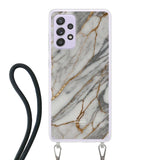 Telefoonhoesje ontwerpen - Marble White - Hoesje met koord