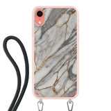 Telefoonhoesje ontwerpen - Marble White - Hoesje met koord