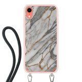  Telefoonhoesje ontwerpen met koord Marble Black Apple iPhone 16 Pro Max