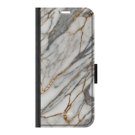  Telefoonhoesje ontwerpen met PortemonneeMarble Black Apple iPhone 16 Pro