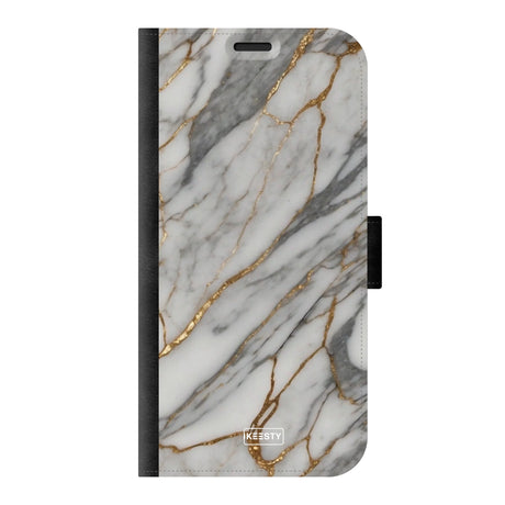  Telefoonhoesje ontwerpen met PortemonneeMarble Black Samsung Galaxy S24 Plus