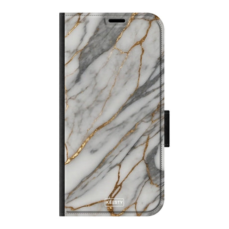  Telefoonhoesje ontwerpen met PortemonneeMarble Black Samsung Galaxy S24 FE