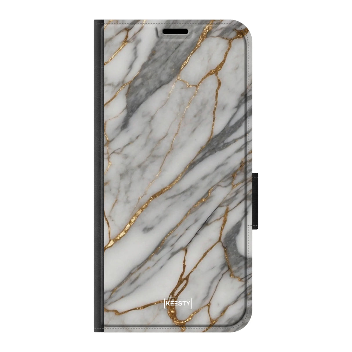  Telefoonhoesje ontwerpen met PortemonneeMarble Black Samsung Galaxy S25