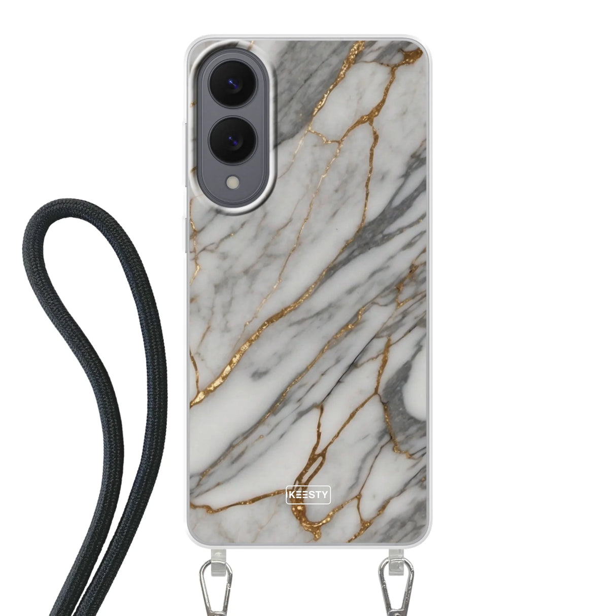 Telefoonhoesje ontwerpen - Marble Green - Hoesje met koord