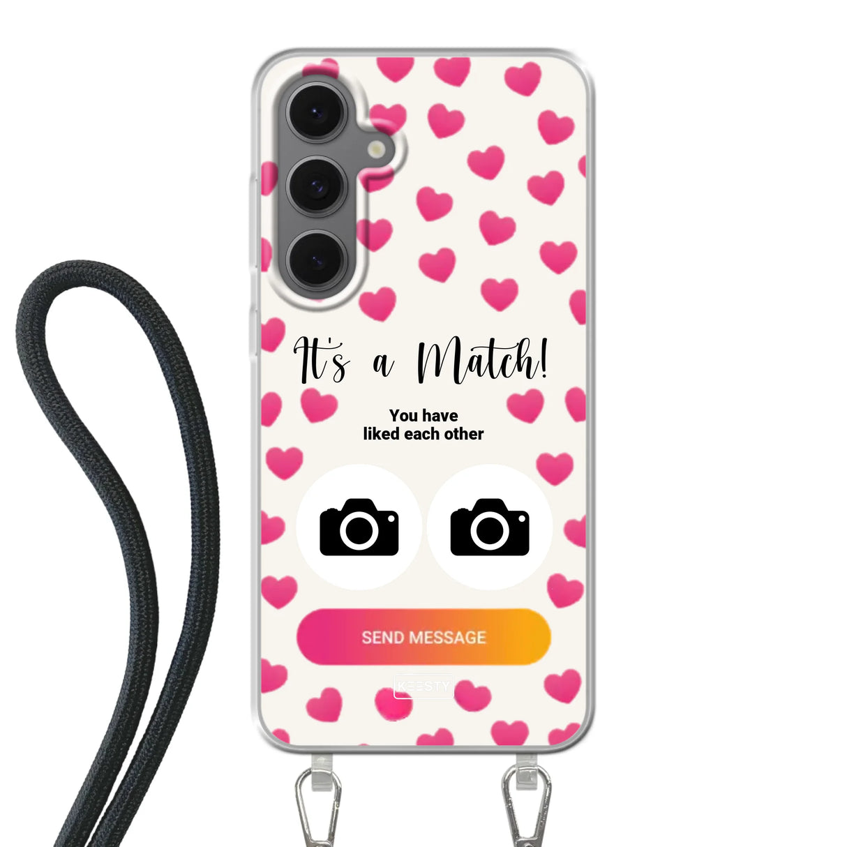 Telefoonhoesje Met Foto - It's a match - Hoesje met koord