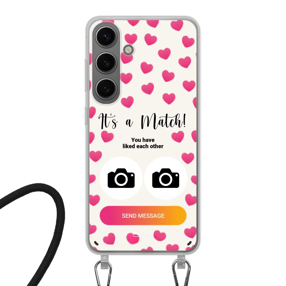Telefoonhoesje Met Foto - It's a match - Hoesje met koord