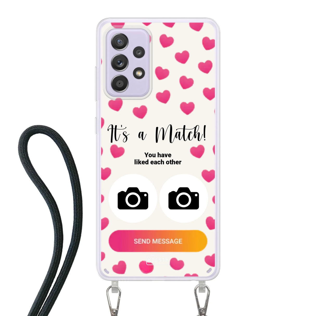 Telefoonhoesje Met Foto - It's a match - Hoesje met koord