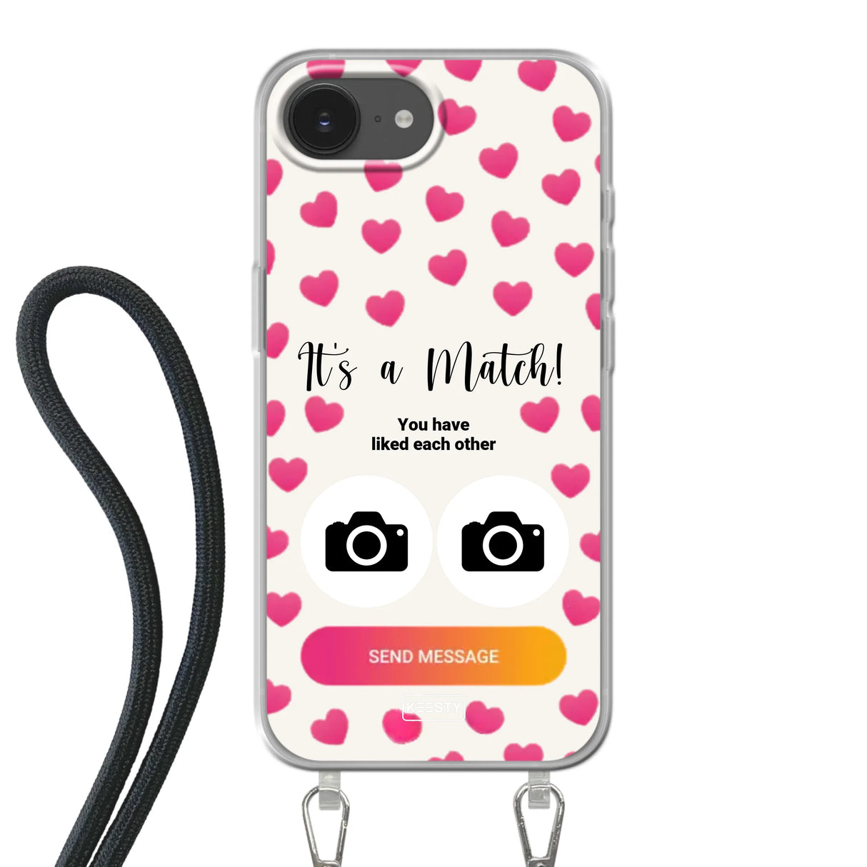 Telefoonhoesje Met Foto - It's a match - Hoesje met koord