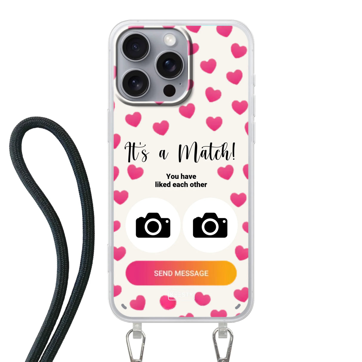Telefoonhoesje Met Foto - It's a match - Hoesje met koord