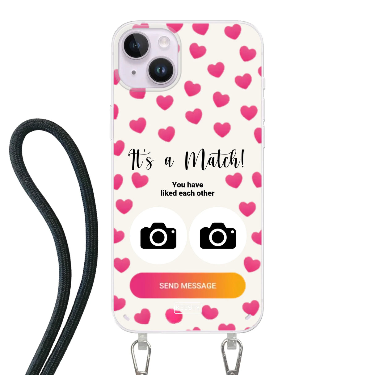 Telefoonhoesje Met Foto - It's a match - Hoesje met koord