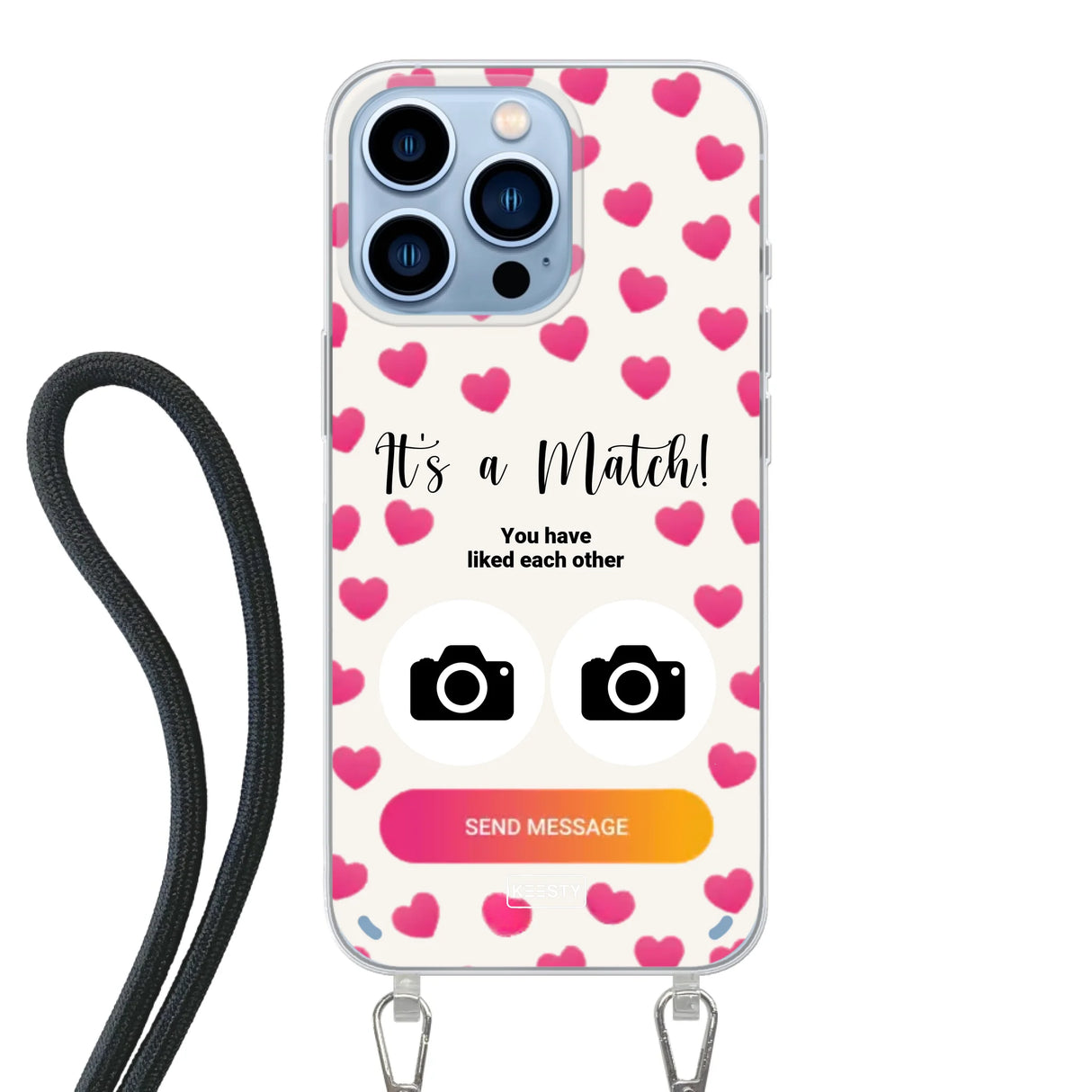 Telefoonhoesje Met Foto - It's a match - Hoesje met koord
