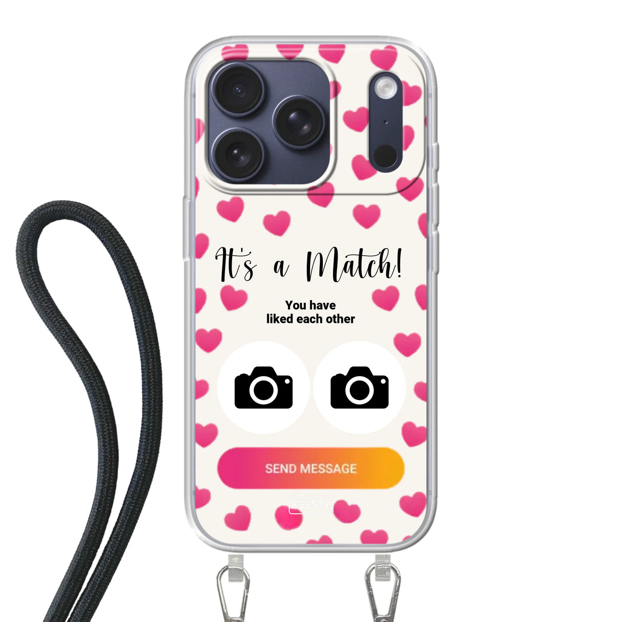 Apple iPhone 17 Pro Crossbody case (back printed, transparent)