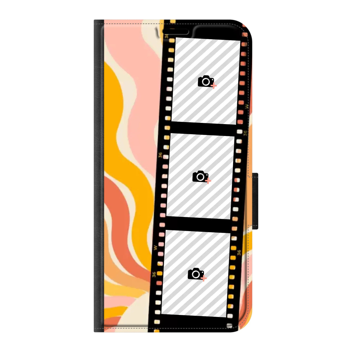 Apple iPhone 17 Pro wallet case front printed zwart