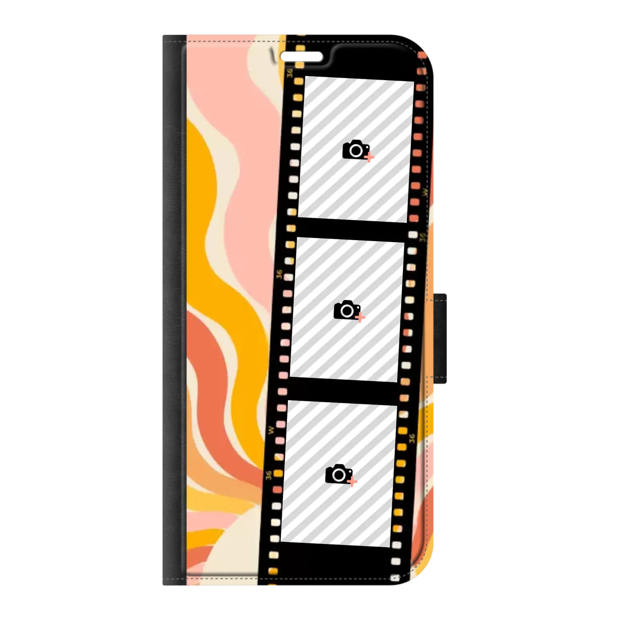 Samsung A16 (5G) wallet case front printed zwart