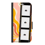 Samsung S25 wallet case front printed zwart