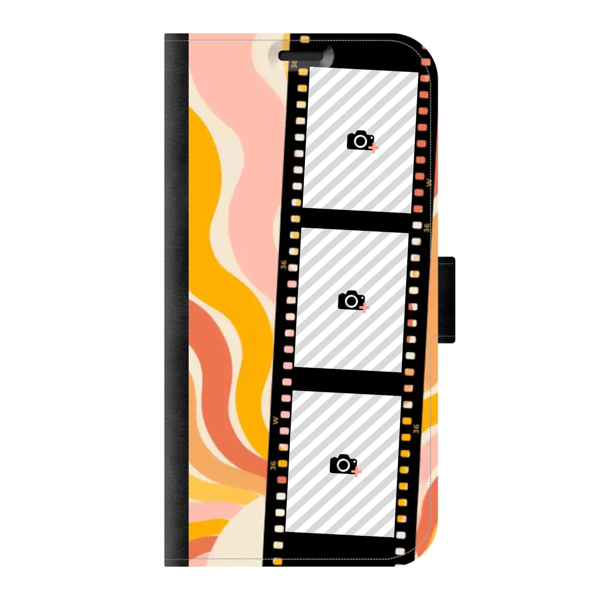 Samsung S23 Plus wallet case front printed zwart