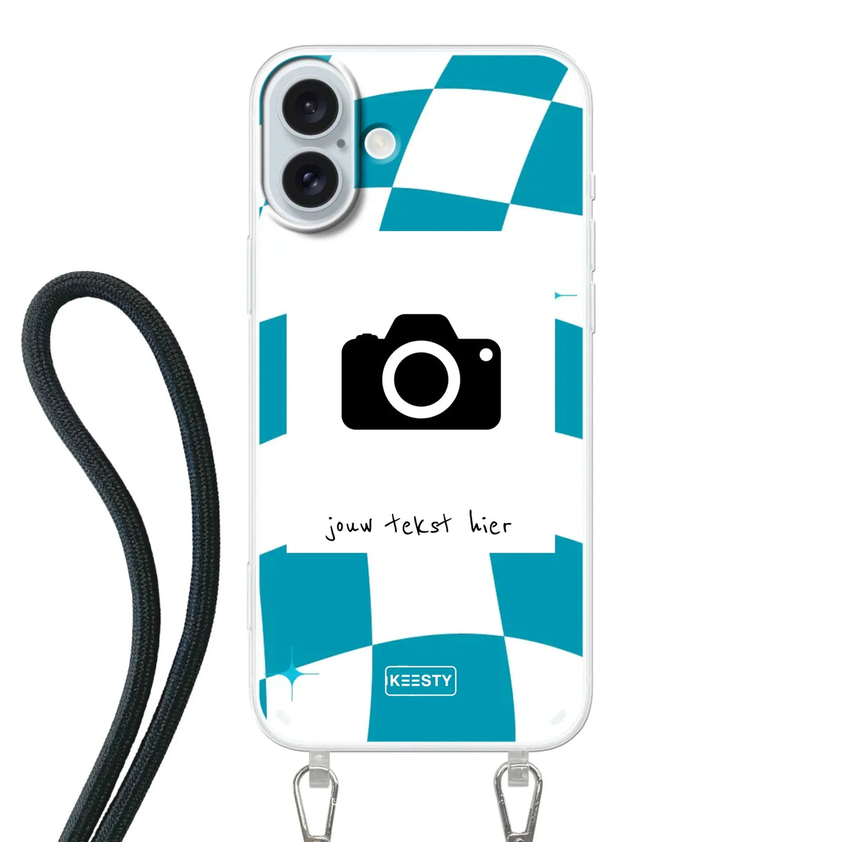 Apple iPhone 16 Plus Crossbody case (back printed, transparent)