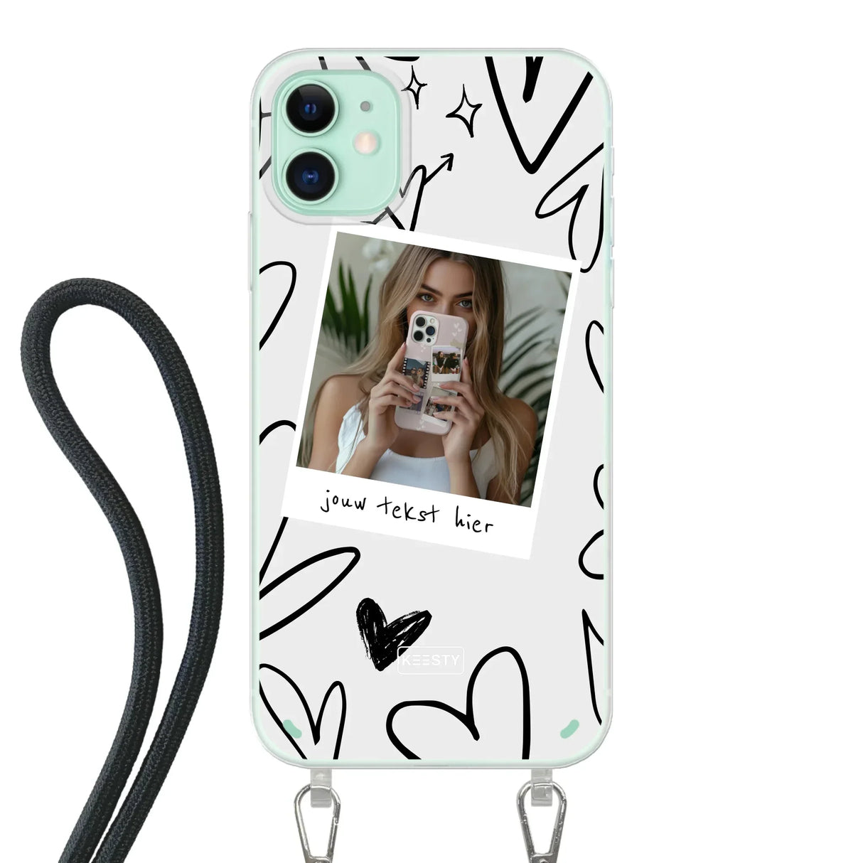 Apple iPhone 11 Crossbody case (back printed, transparent)